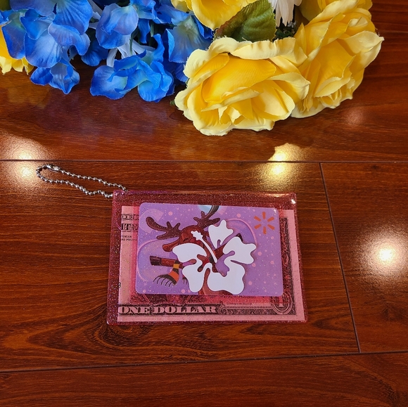 Keychain Wallet- Hibiscus - Picture 3 of 5